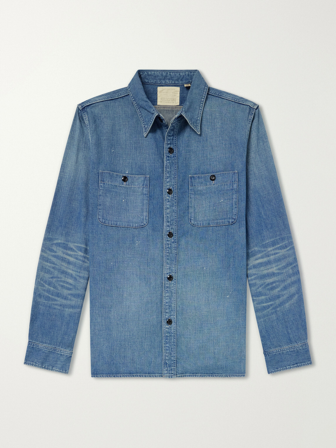 FULLCOUNT - Distressed Denim Shirt - Blue