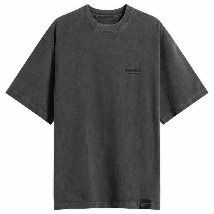 Photo: Neighborhood Men's Pigment Dyed Logo T-Shirt in Black