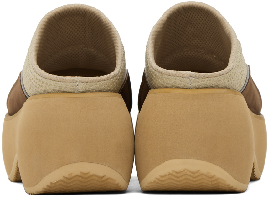 TheOpen Product Beige & Brown Paneled Slippers