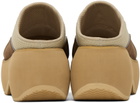 TheOpen Product Beige & Brown Paneled Slippers