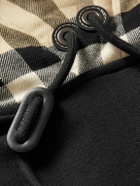 Burberry - Checked Cotton-Jersey Hoodie - Black