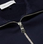 Ninety Percent - Loopback Organic Cotton-Jersey Half-Zip Sweatshirt - Blue