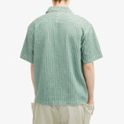 Craig Green Men's Hand-Frayed Stripe Vacation Shirt in Green/Cream