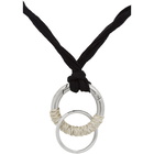 Jil Sander Black and Silver Wrap Necklace