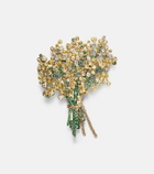 Yvonne Léon Broche Mimosa 9kt and 18kt gold pendant necklace with gemstones