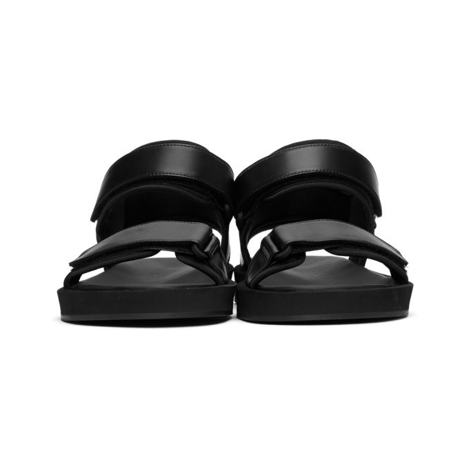 The Row Black Hook-And-Loop Sandals The Row