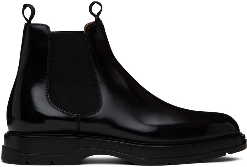Photo: Dunhill Black Hybrid Chelsea Boots