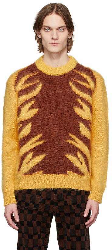 Photo: Marni Yellow & Brown Maria Magdalena Suarez Edition Tiger Stripes Sweater
