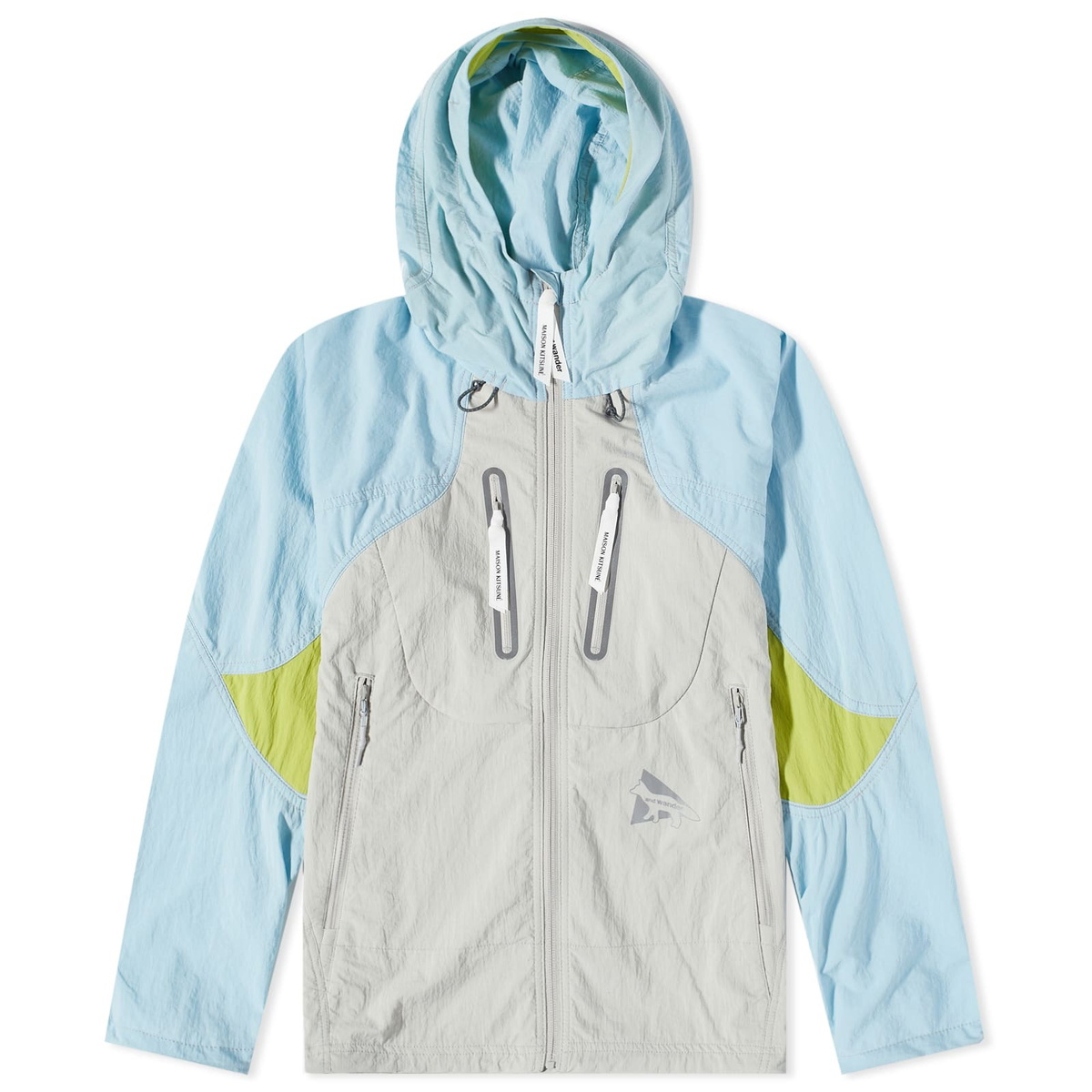 And Wander x Maison Kitsuné Hiking Jacket in Light Blue and Wander