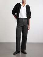 Kartik Research - Straight-Leg Embroidered Cotton-Twill Trousers - Black