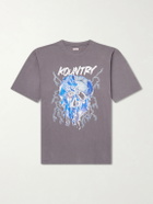 KAPITAL - Printed Cotton-Jersey T-Shirt - Gray