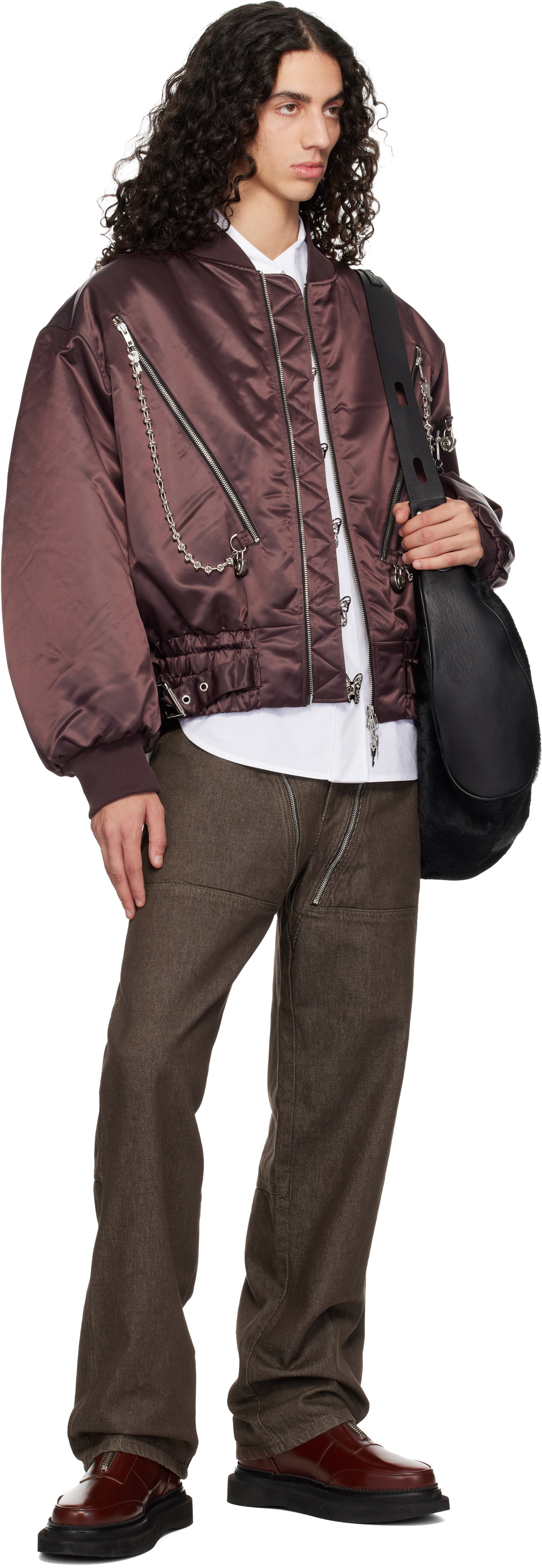 Chopova Lowena Brown Helter Bomber Jacket