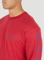 Logo Print Long Sleeve T-Shirt in Red