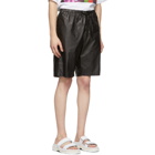 Dries Van Noten Black Coated Cotton Shorts