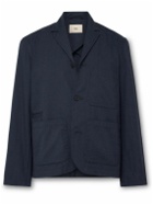 Folk - Unstructured Garment-Dyed Cotton-Twill Blazer - Blue
