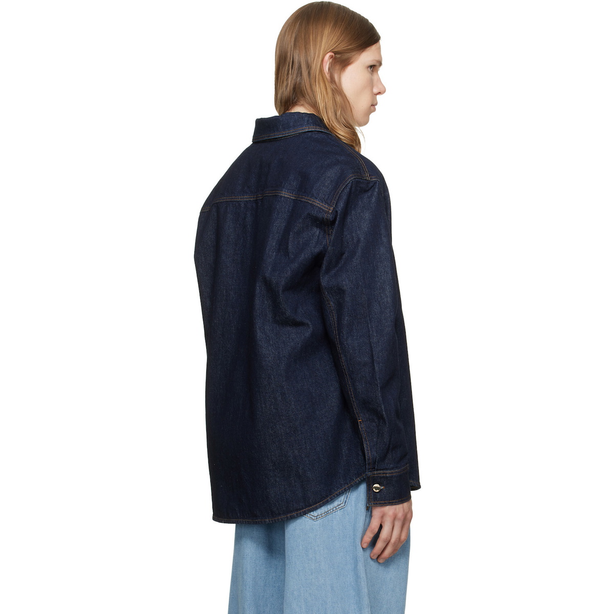 Casablanca Navy Raw Denim Shirt