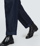 Giorgio Armani Striped herringbone tapered jeans