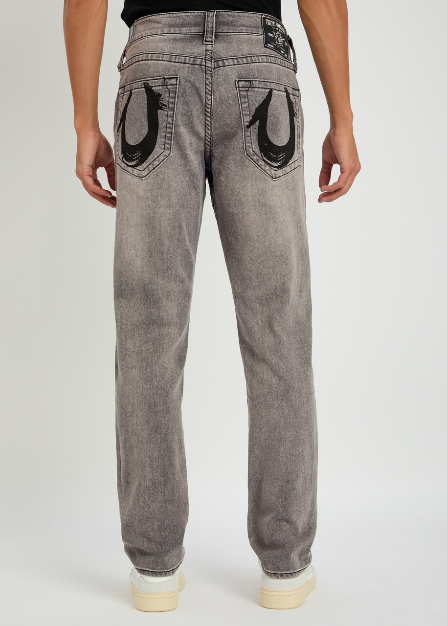 True Religion Rocco Painted Slim-leg Jeans Grey
