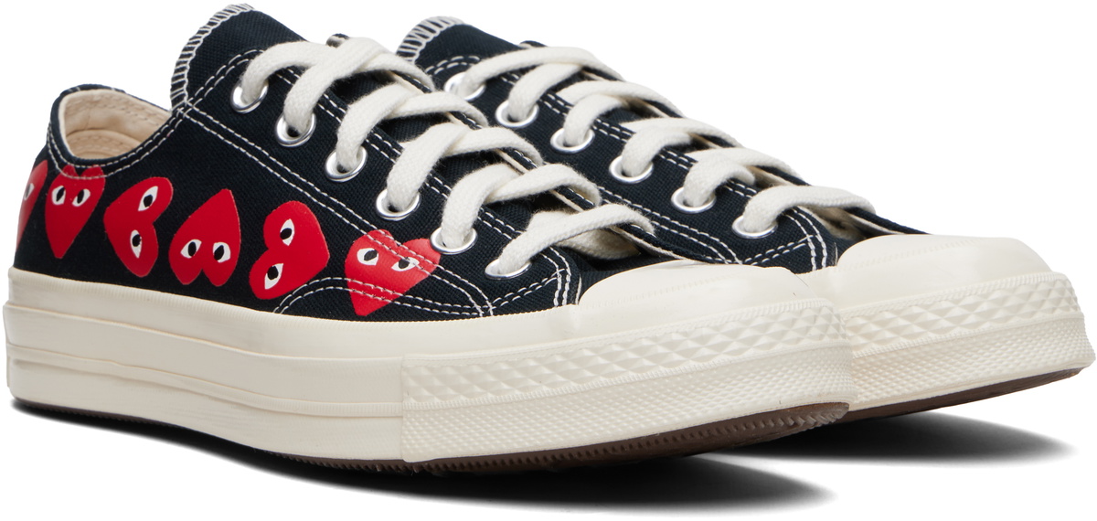 COMME des GARÇONS PLAY Black Converse Edition Chuck 70 Multi Heart Sneakers