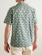 Mr P. - Stella Camp-Collar Printed Cotton-Poplin Shirt - Green