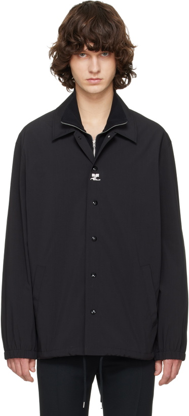 Photo: Courrèges Black Printed Coach Jacket