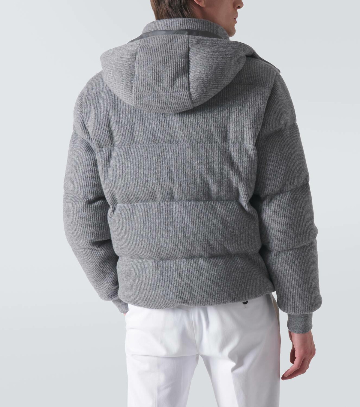 Zegna Ribbed-knit cashmere-blend down jacket Zegna