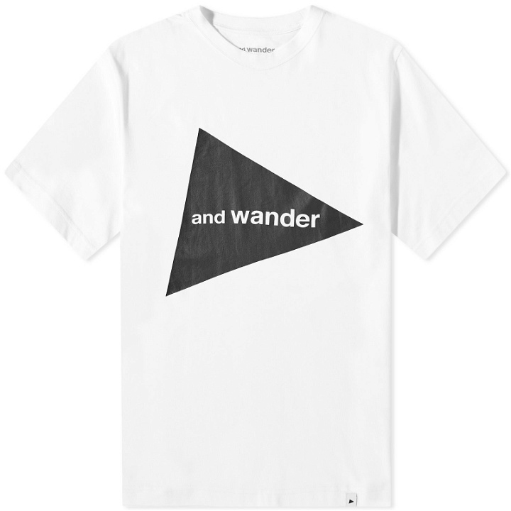 Photo: And Wander Men's Big Logo T-Shirt in White