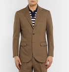 Beams F - Brown Slim-Fit Cotton and Linen-Blend Twill Suit Jacket - Men - Brown