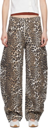 GANNI Beige & Brown Heavy Fleece Lounge Pants