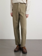 A.P.C. - Ville Cropped Straight-Leg Cotton-Gabardine Chinos - Green