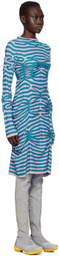 Kiko Kostadinov Blue & Pink Zabriskie Knit Midi Dress
