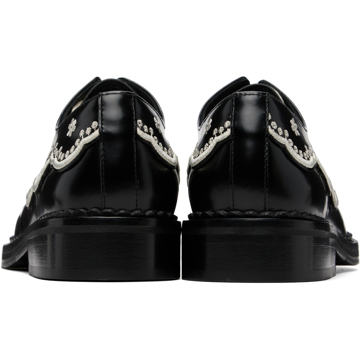 Simone Rocha Black Floral Lace Brogue Derbys