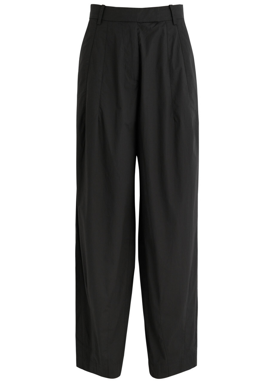 Remain BY Birger Christensen Barrel-leg Stretch-cotton Poplin Trousers Black 32 (UK4 / Xxs)