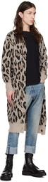 R13 Beige & Tan Long Leopard Cardigan