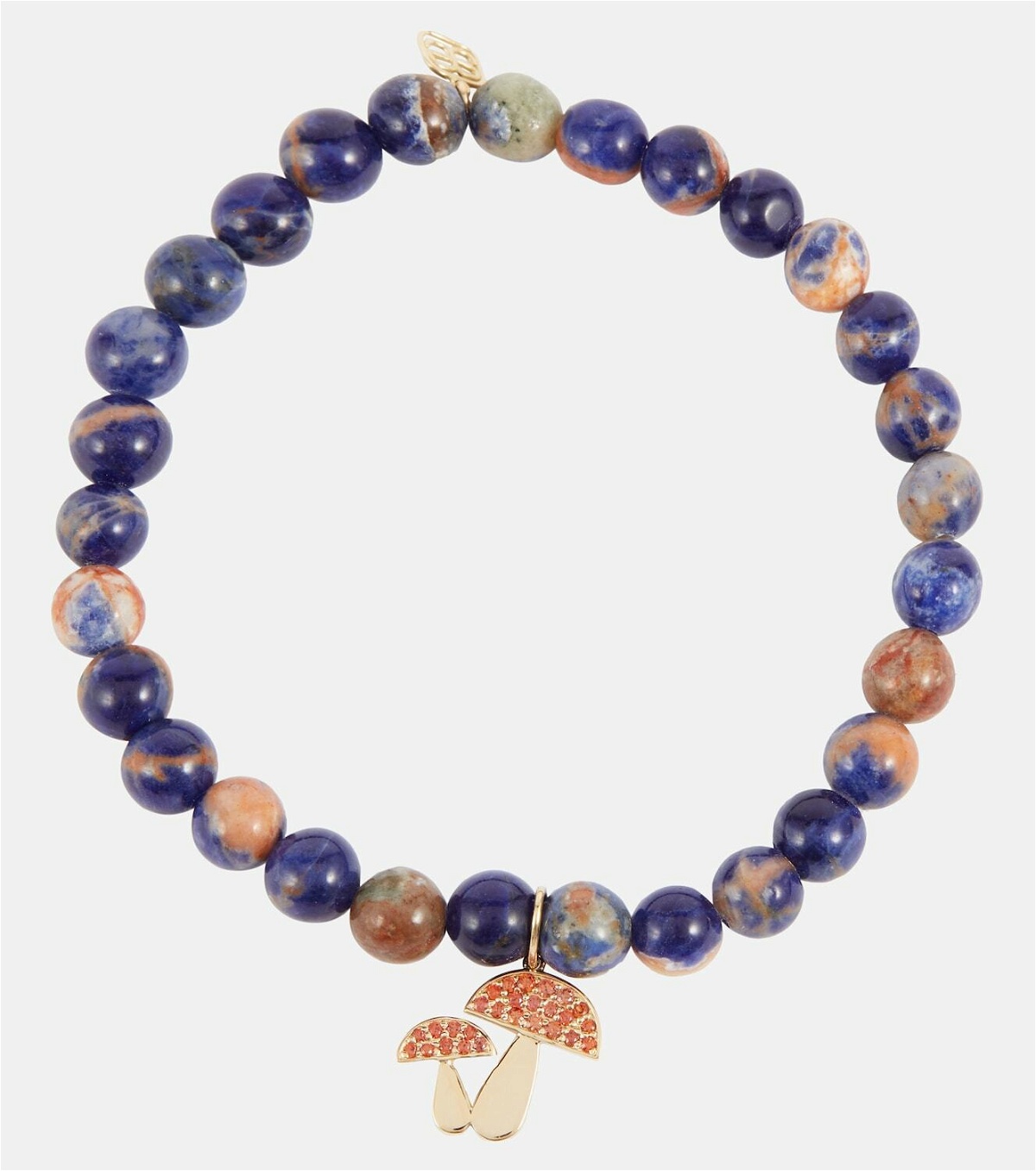 Sydney Evan 14kt gold beaded bracelet with sapphires and sodalite