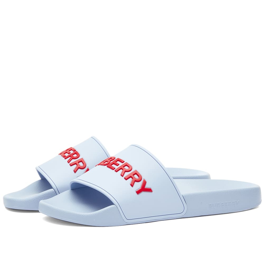 Burberry Women s Furley Logo Slide in Pale Blue Burberry