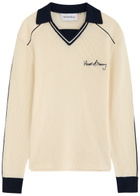 House OF Sunny Keepers Open-knit Cotton Polo Jumper Cream