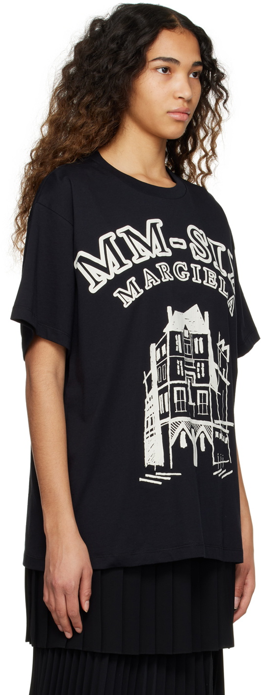 MM6 Maison Margiela グラフィック Ｔシャツ ブラック 黒 MM6 Maison Margiela Black Graphic T-Shirt MM6 Maison Margiela