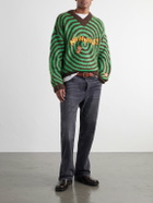 NAHMIAS - Embroidered Alpaca-Blend Crochet Sweater - Green
