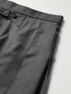 Thom Browne - Pleated Grosgrain-Trimmed Wool-Twill Kilt - Gray