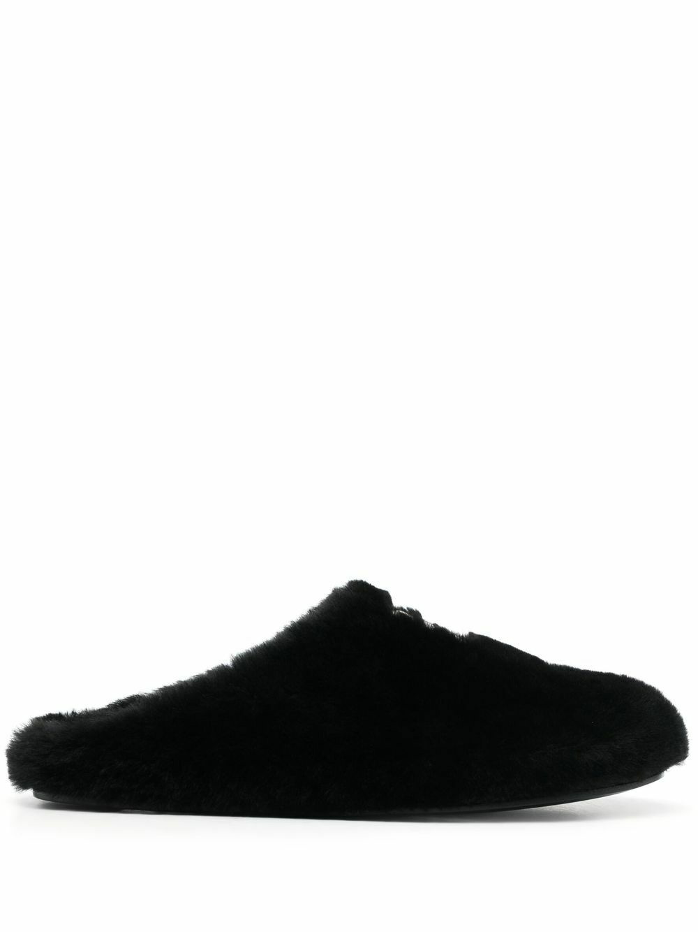 Givenchy Black Shearling Monogram Slippers In 001 Black
