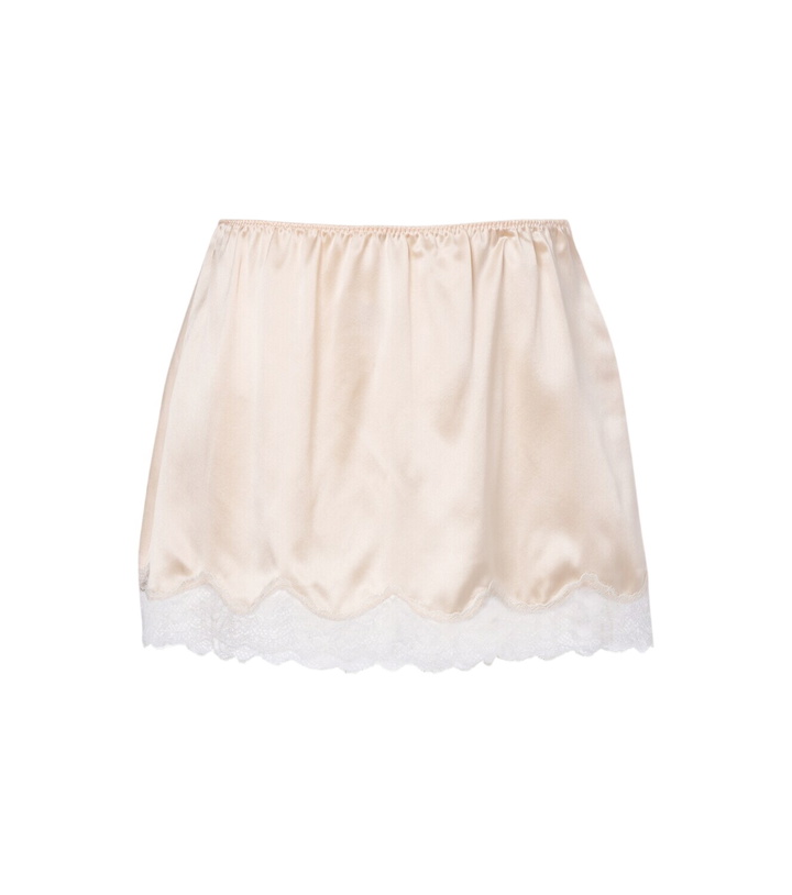Photo: Magda Butrym Lace-trimmed silk satin miniskirt
