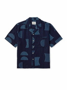 Folk - Oversized Convertible-Collar Cotton-Jacquard Shirt - Blue