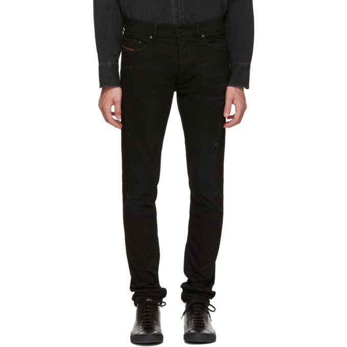 Photo: Diesel Black Minor Distressing Tepphar Carrot Jeans