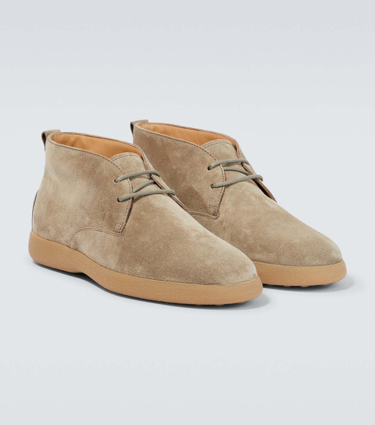 Tod’s Brown Suede Gommino Pebble Sole Chukka Desert Boots Editor Pick: Tod main image 3