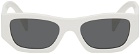 Prada Eyewear White Rectangular Sunglasses