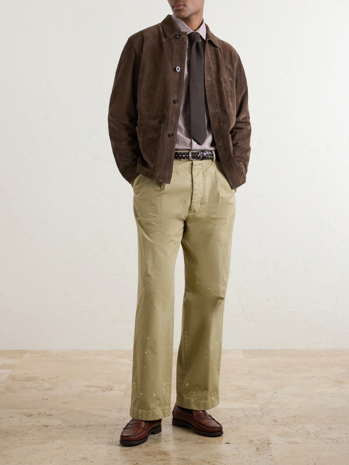 Drake's - Suede Chore Jacket - Brown
