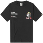 Men's AAPE Aaper Universe Basic T-Shirt in Black