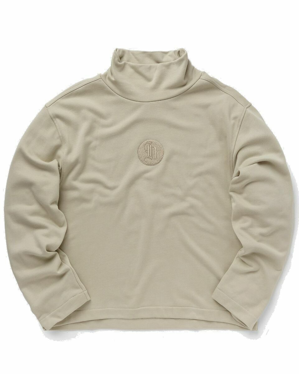 Photo: Honor The Gift Stamp Patch Turtle Neck Pullover Beige - Mens - Sweatshirts
