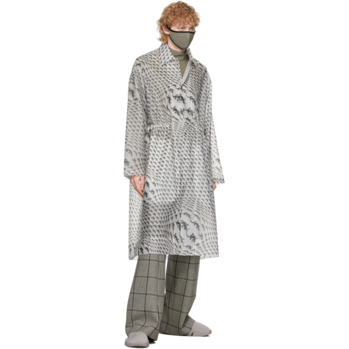 Marine Serre Transparent Lizard Print Rain Coat